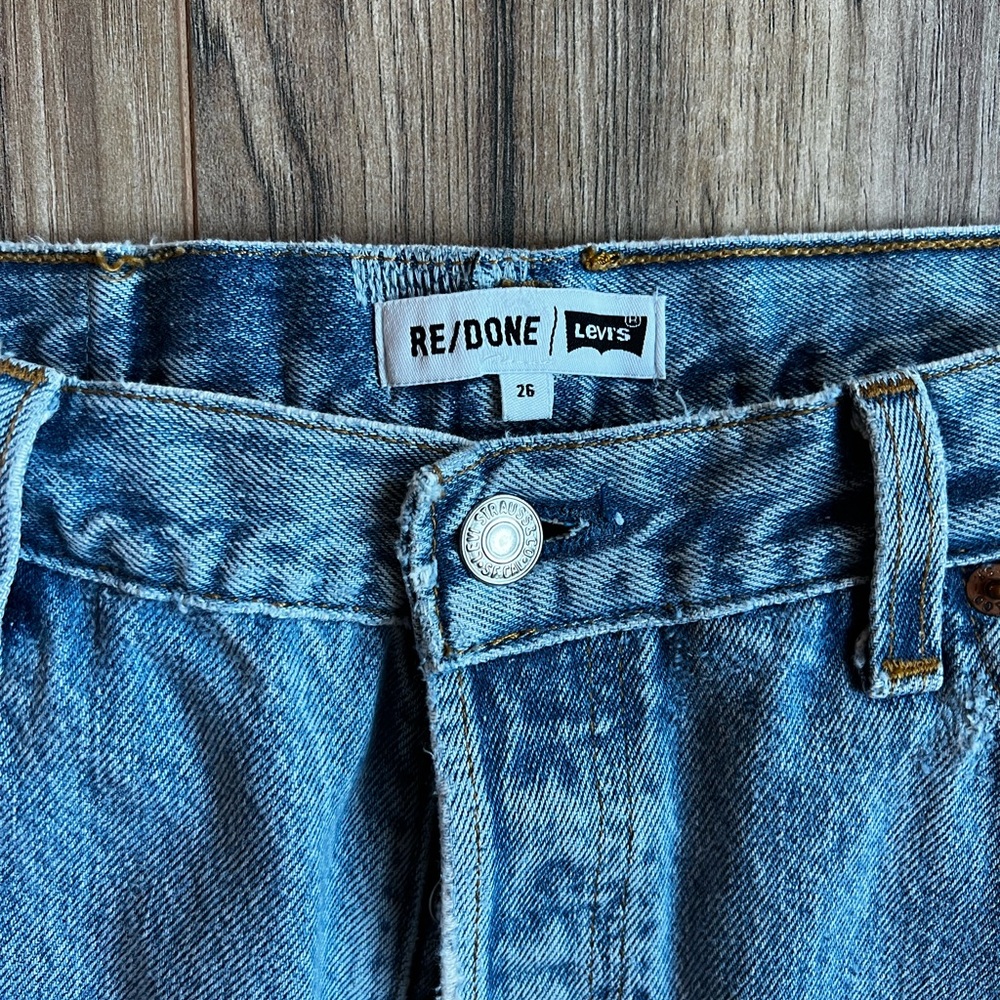 COPY - RE/DONE 70's Stove Pipe High Rise Button Fly Jeans SZ:26